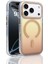 iPhone 17 Pro Kılıf M-Safe Şarj Özellikli Transparan Renk Geçişli Ecrz Toros Kapak - Gold 1