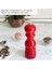 Kırmızı Ahşap Tuz ve Karabiber El Değirmeni Öğütücü Grinder 18 Cm 3