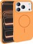 iPhone 17 Pro Kılıf M-Safe Şarj Özellikli Metal Kamera Çerçeveli Ecrz Edi Silikon Kapak - Turuncu 1