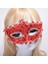 Kırmızı Renk Gözler Kristal Taşlı Dantelli Parti Maskesi 11x17 cm 2