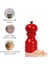 Kırmızı Ahşap Tuz ve Karabiber El Değirmeni Öğütücü Grinder 12 Cm 5
