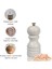 Beyaz Ahşap Tuz ve Karabiber El Değirmeni Öğütücü Grinder 12 Cm 5