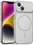 iPhone 13 Kılıf Hzrv M-Safe Şarj Özellikli Kamera Korumalı Formen Kapak - Gümüş 1