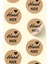 Hand Made - With Love Yazılı Sticker Paketleme Kargo Ambalaj Etiketi - 4X4CM 70 Adet Yuvarlak 4