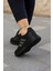 Unisex Fuspetli Poli Taban Spor Ayakkabı-Siyah-Füme 4