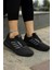 Unisex Fuspetli Poli Taban Spor Ayakkabı-Siyah-Füme 5