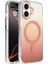 iPhone 17 Kılıf M-Safe Şarj Özellikli Transparan Renk Geçişli Aden Toros Kapak - Rose Gold 1