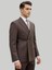 Kahverengi Çizgili Modern Fit Kruvaze Takım Elbise – Premium Collection 2