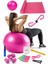 13 Lü Pilates Seti Topu 3 Lü Pilates Bandı Lastiği Dambıl Minder Atlama Ipi Kelebek Pembe 1