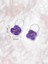 Muffyclay Özel Tasarım, Polimer Kil Mor Mini Halka Çiçek Küpe - Violet Floral 4