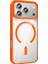 iPhone 17 Pro Max Kılıf M-Safe Wireless Şarj Özellikli Silikon Aden Ege Kapak - Turuncu 6