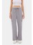 Kadın Elastik Bel Detaylı Yüksek Bel Düz Bacak Pantolon Grey 14