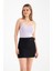 Kadın Askılı Crop Basic Kısa Bluz Purple 9