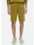 Yağ Yeşili Düz Örme Jogging Fit Spor Pamuk Karışımlı Bermuda 5