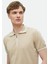 Bej Polo Yaka Düz Örgü %100 Pamuk Triko 7