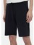 Siyah Düz Örme Jogging Fit Casual Bermuda 7