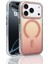 iPhone 17 Pro Kılıf M-Safe Şarj Özellikli Transparan Renk Geçişli N7TH Toros Kapak - Rose Gold 1