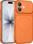 iPhone 16 Kılıf Tknc M-Safe Şarj Özellikli Kamera Korumalı Formen Kapak - Turuncu 1