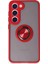 Samsung Galaxy S23 Kılıf Montreal Yüzüklü Silikon Kapak - Kırmızı 1