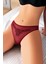 Bordo Nakış Desenli Taşlı Fantezi Tanga String 1