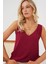 Kadın BDART V Yakalı Bluz Bordo Kırmızı 4