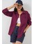 Kadın Bdart Cepli Oversize Düğmeli Keten Karışımlı Gömlek Purple 1