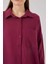 Kadın Bdart Cepli Oversize Düğmeli Keten Karışımlı Gömlek Purple 4