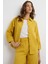 Kadın Keten Karışımlı Gömlek Kehribar Sarısı 13