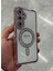 Samsung Galaxy S24 Fe Kılıf Elmas Taşlı Tuşlu Arka Şeffaf Kamera Lens Üstü Korumalı Magsafe Manyetik 2