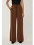 Kadın Lastikli Geniş Paça Pantolon Brown 7