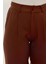 Kadın Yüksek Bel Pileli Boru Paça Pantolon Brown 15