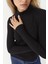 Kadın Slim Fit Turtleneck Uzun Kollu Yumuşak Viskon Üst Black 2