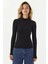 Kadın Slim Fit Turtleneck Uzun Kollu Yumuşak Viskon Üst Black 3