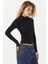 Kadın Slim Fit Turtleneck Uzun Kollu Yumuşak Viskon Üst Black 6
