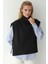 Kadın Rahat Kalıp Yüksek Yakalı Triko Süveter Siyah 8