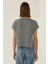 Kadın Basic Yuvarlak Yaka Kısa Tişört Gri 17
