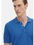Mavi Jakarlı Polo Yaka %100 Pamuk T-Shirt 6