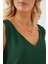 Kadın BDART V Yakalı Bluz Zümrüt Yeşili 2