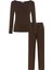 Bambu Uzun Kollu Pijama Takımı / Kahverengi 1