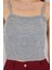 Kadın Bdart Kare Yaka Ribana Örgü Crop Top Grey 5