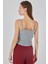 Kadın Bdart Kare Yaka Ribana Örgü Crop Top Grey 6