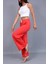 Viva Kırmızı Bağcıklı Ön Dikiş Detaylı Geniş Paça Kadın Eşofman Altı 2