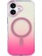iPhone 17 Kılıf M-Safe Şarj Özellikli Transparan Renk Geçişli Iksp Toros Kapak - Rose Pembe 6