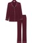 Modal Biyeli Uzun Kollu Pijama Takımı / Bordo 1