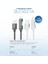 DLC5021A Usb-A - Type-C Şarj Kablosu, Hızlı Şarj, 3A Yüksek Akım, 1 Metre, Dayanıklı Örgü Kablo, Çok Renkli Işık (Beyaz) 2