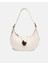 Bag Oval Charm Krem Suni Deri Fermuarlı Baget Kadın Omuz Çantası Gizli Gözlü Askılı 1