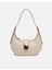 Bag Oval Charm Vizon/krem Suni Deri Fermuarlı Baget Kadın Omuz Çantası Gizli Gözlü Askılı 1