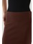 Kadın Yüksek Bel Bodycon Midi Örme Etek Brown 15