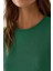 Kadın Slim Fit Örme Crop Bluz Green 15