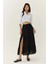 Kadın Yüksek Bel Yırtmaçlı Maxi Etek Siyah 12